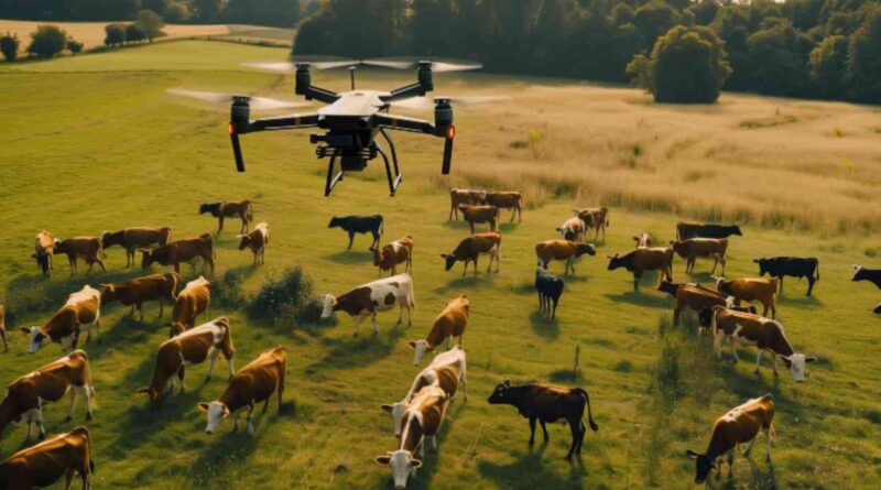Ganadería, dron