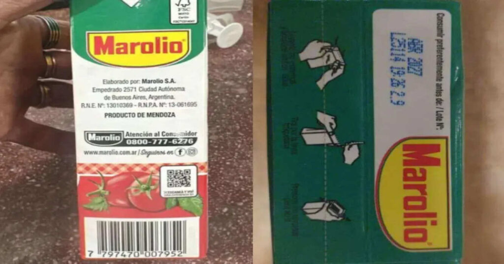 Tomate Triturado Marolio, ANMAT