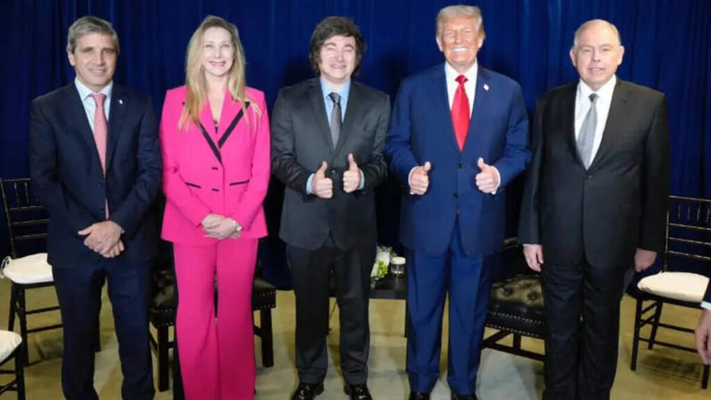 Javier Milei, Donald Trump, Karina Milei, Luis Caputo