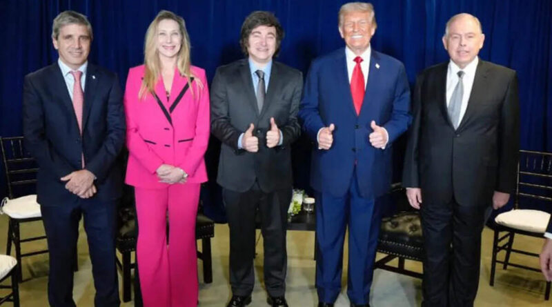 Javier Milei, Donald Trump, Karina Milei, Luis Caputo