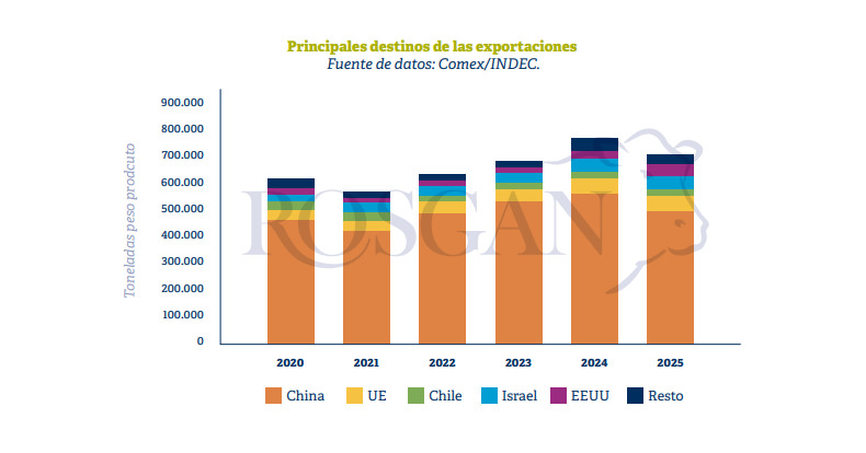 Carne vacuna, destinos