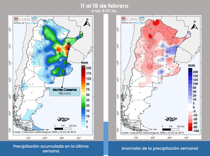 Lluvias, zona núcleo