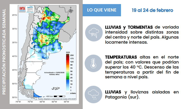 Lluvias, zona núcleo