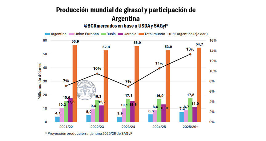 exportaciones agroindustriales, girasol