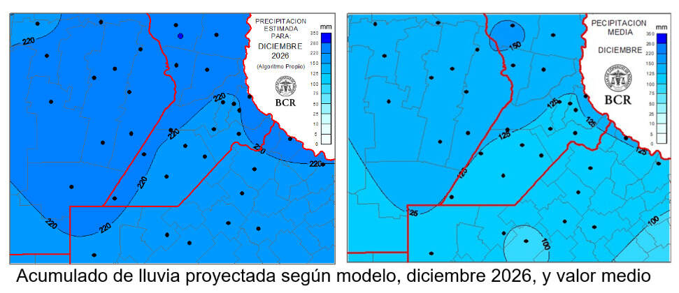 El Niño, Lluvias, Zona Núcleo, Diciembre 2026