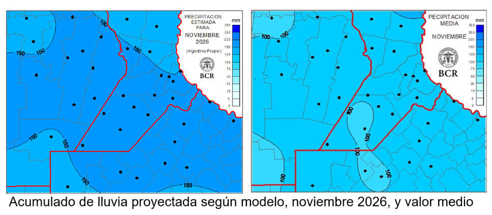 El Niño, Lluvias, Zona Núcleo, Noviembre 2026