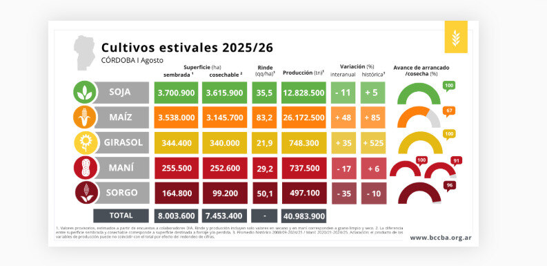 Córdoba, Cultivos, Maíz, Campaña 2025/26