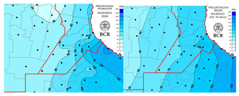 Región Núcleo, Lluvias